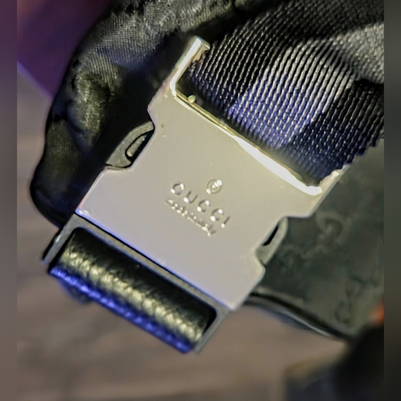 Black Gucci Monogram Patterned Belt Bag - Picture 5 of 5